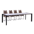 Free Sample Tempered 12 Seater Extension Wooden Dining Table With Glass Top Designs